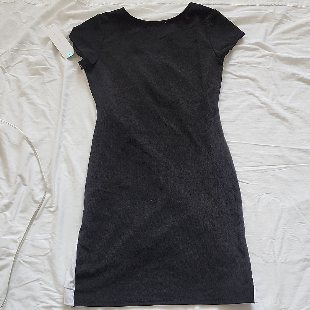 Almost Famous Black and White Mini Dress - Picture 5 of 5